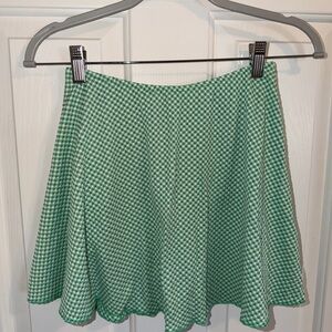 Green Gingham Women's Skirt